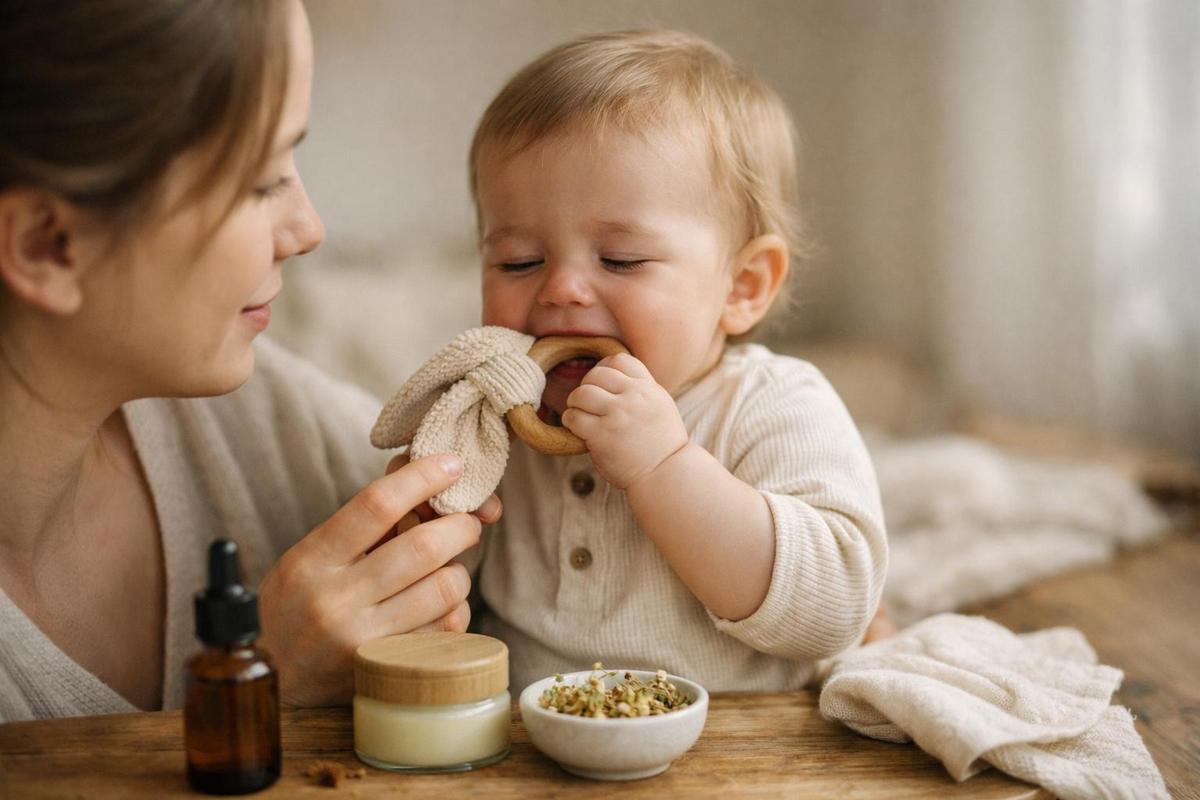 Une routine de soins naturels pour soulager les poussées dentaires de bébé